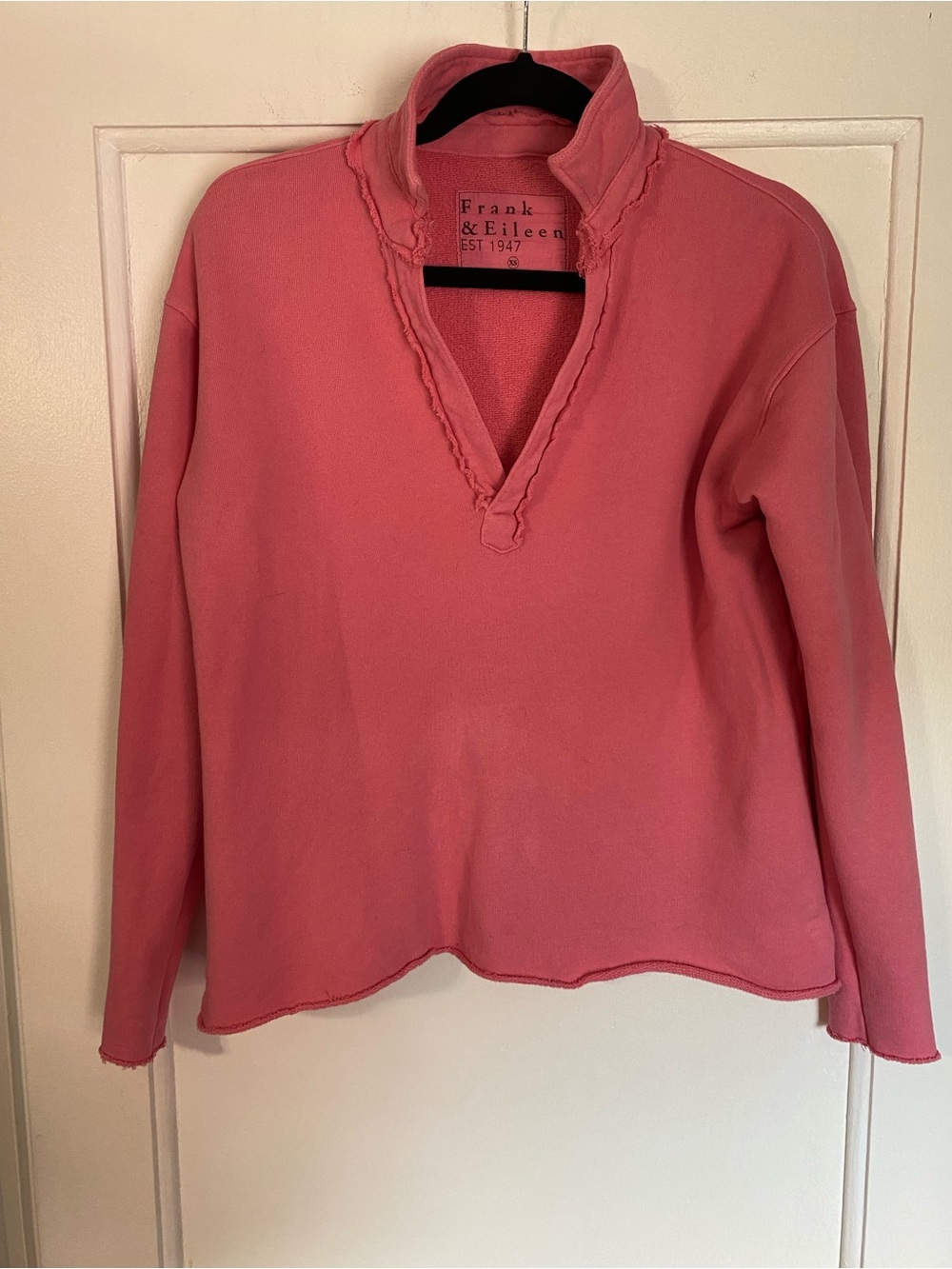 Frank & Eileen Patrick Popover Henley Triple Terry Pink - Picture 2 of 4